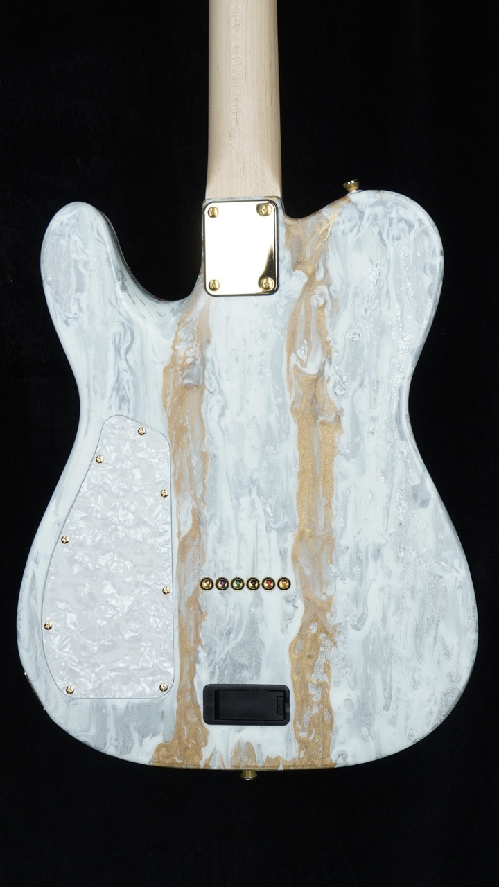 James Tyler Custom Tylerbastar Dann Huff HD-X Spec Hardtail - White Shmear Back Close