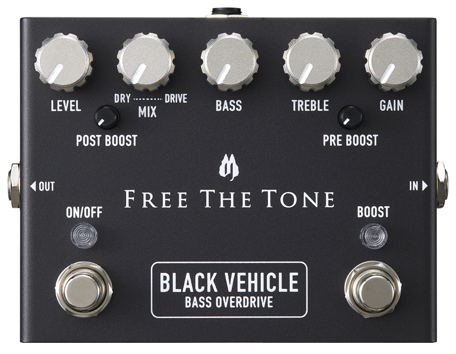 Free the Tone Black Vehicle BV-1V Bass Overdrive Pedal - Top
