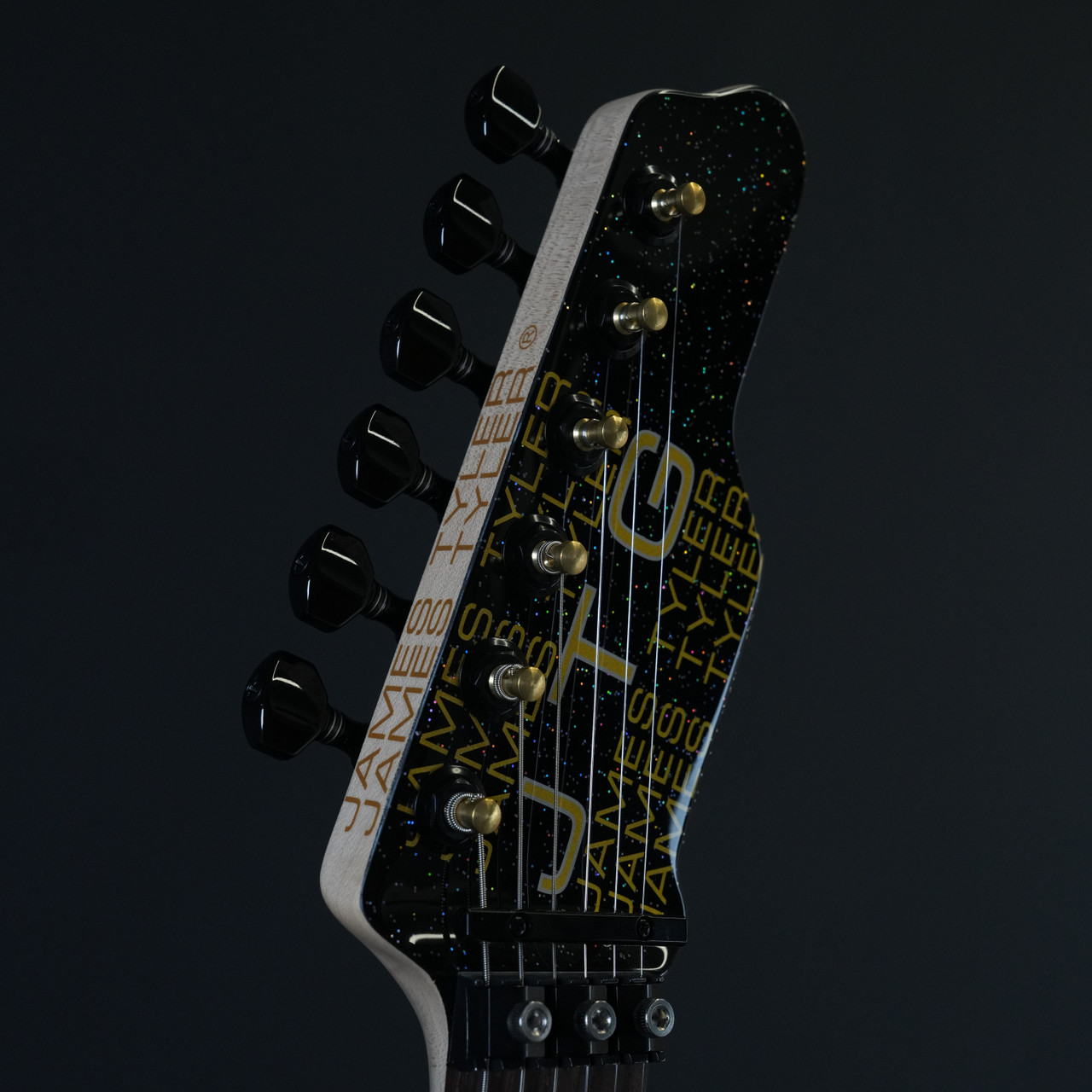 JTG MK1 FR Floyd Rose - Black Metallic - Headstock Angle