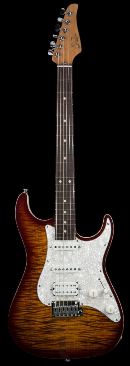 Suhr Standard Plus HSS - Bengal Burst with Pau Ferro Fingerboard - Stock Photo-Whole