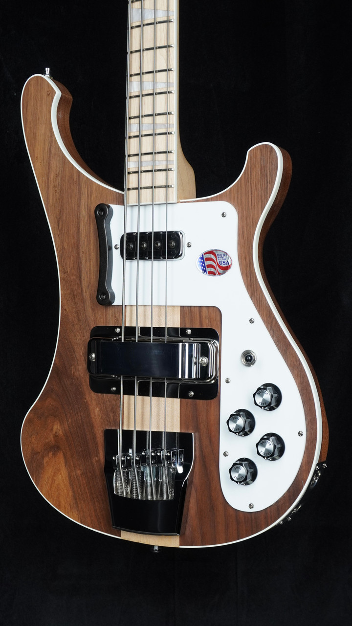 Preowned Rickenbacker 4003W Walnut Bass w/ Hipshot Bridge Upgrade Quarter Close