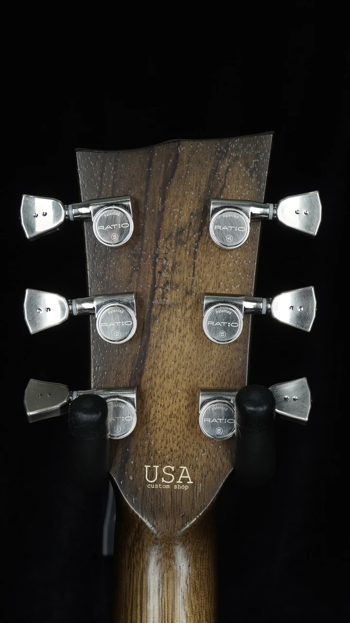 Dunable USA Minotaur - Black Limba - Tobacco Burst - Headstock Back