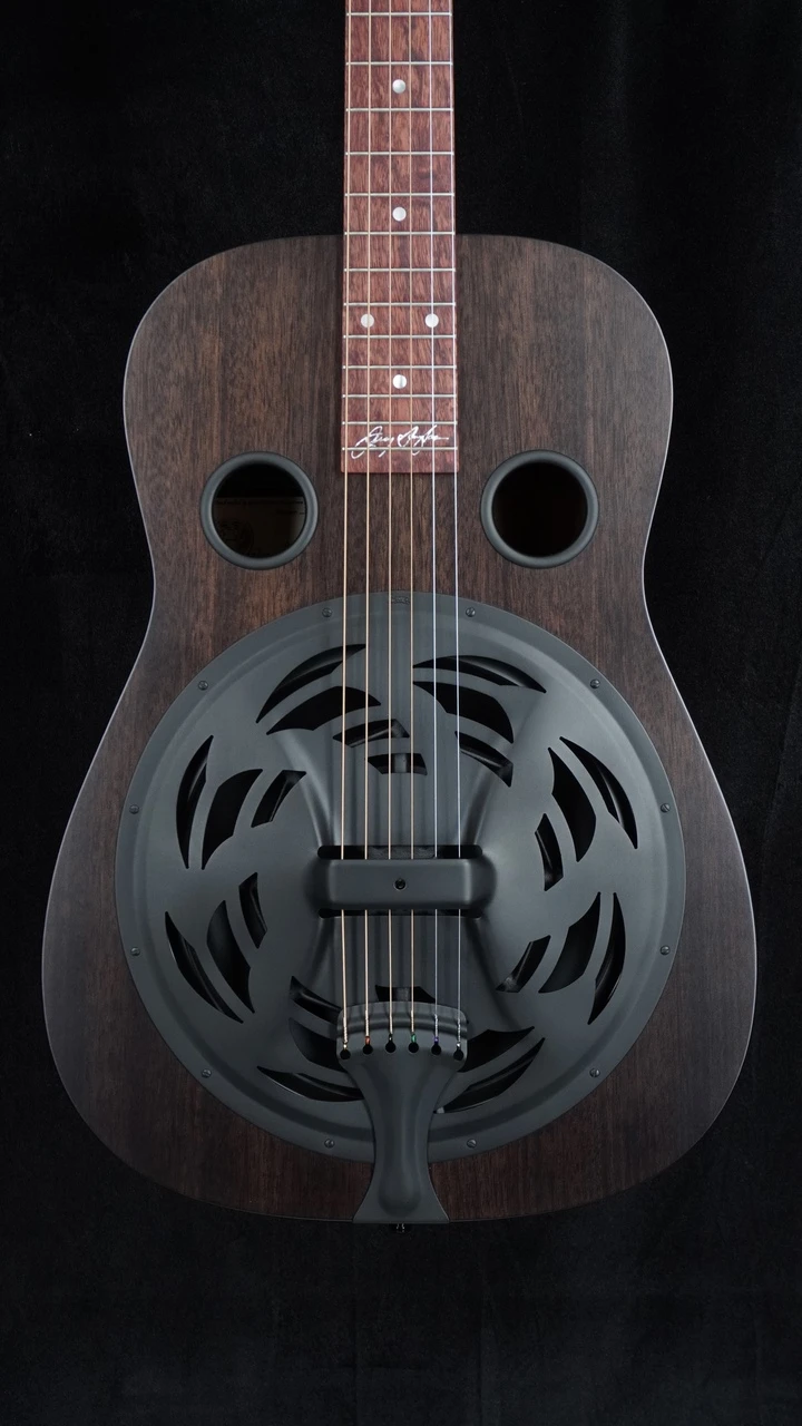 Beard Jerry Douglas Signature Black Beard Squareneck Resonator - Flat Satin Black Front Close