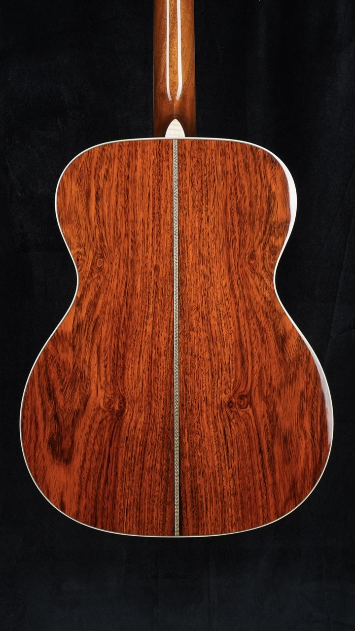 Martin Custom Shop OM - Premium Adirondack Spruce & Cocobolo - Style 41 Pearl - Back Close