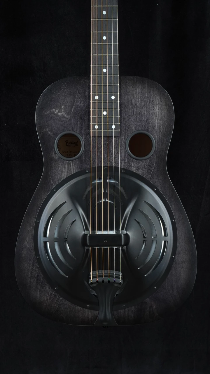 Preowned 2022 Beard Radio Standard E Squareneck - Satin Black Ice w/ Fishman Electronics - Front Close