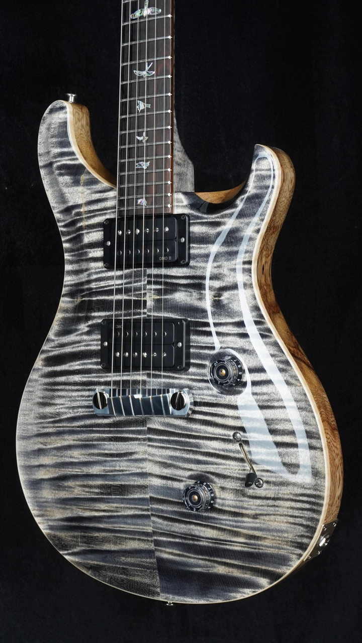 PRS Wood Library Custom 24 Stoptail Limited Edition - Charcoal - Angle Close