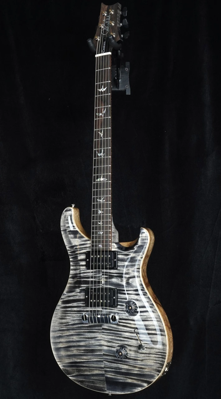 PRS Wood Library Custom 24 Stoptail Limited Edition - Charcoal - Angle Whole