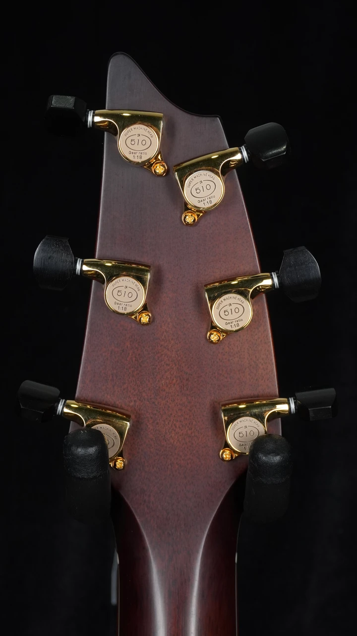 Preowned Breedlove Custom C25 Concert - Figured Koa / Western Red Cedar Sunburst - Headstock Back