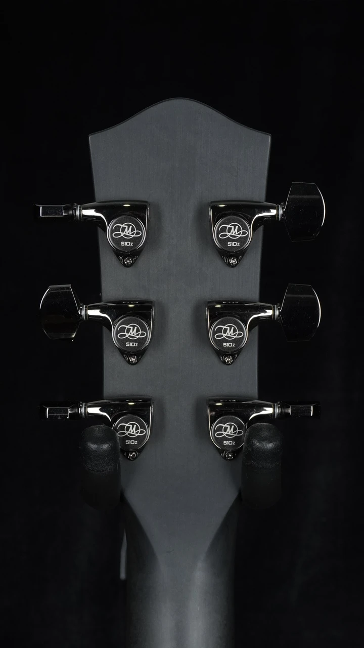Preowned McPherson Sable Carbon Fiber Acoustic Guitar - Honeycomb Weave / Black Hardware - Headstock Back