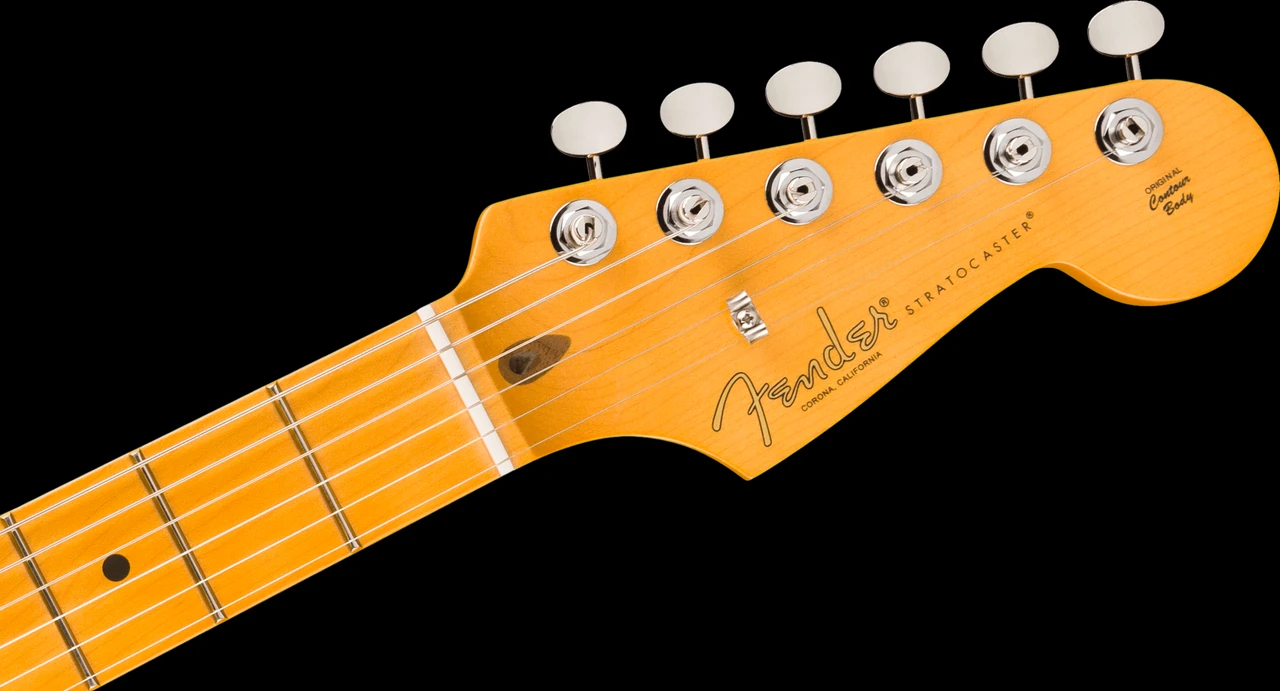 Fender Ltd Ed Am Pro Classic Strat w/Silent System in Candy Apple Red - Headstock Front