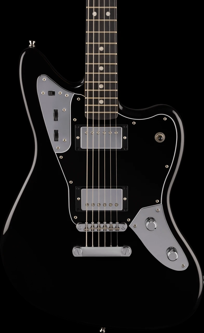 Fender  Limited Edition Player Fusion Jaguar® Baritone with Ebony Fingerboard in Black - front close