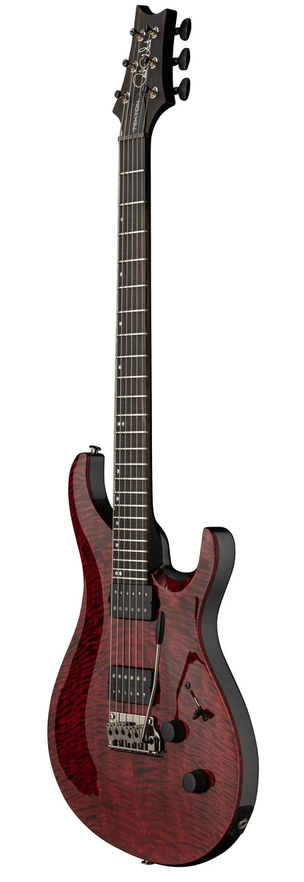 PRS Tekton T in Bloodstone Red (black satin neck) - Front Whole Angle