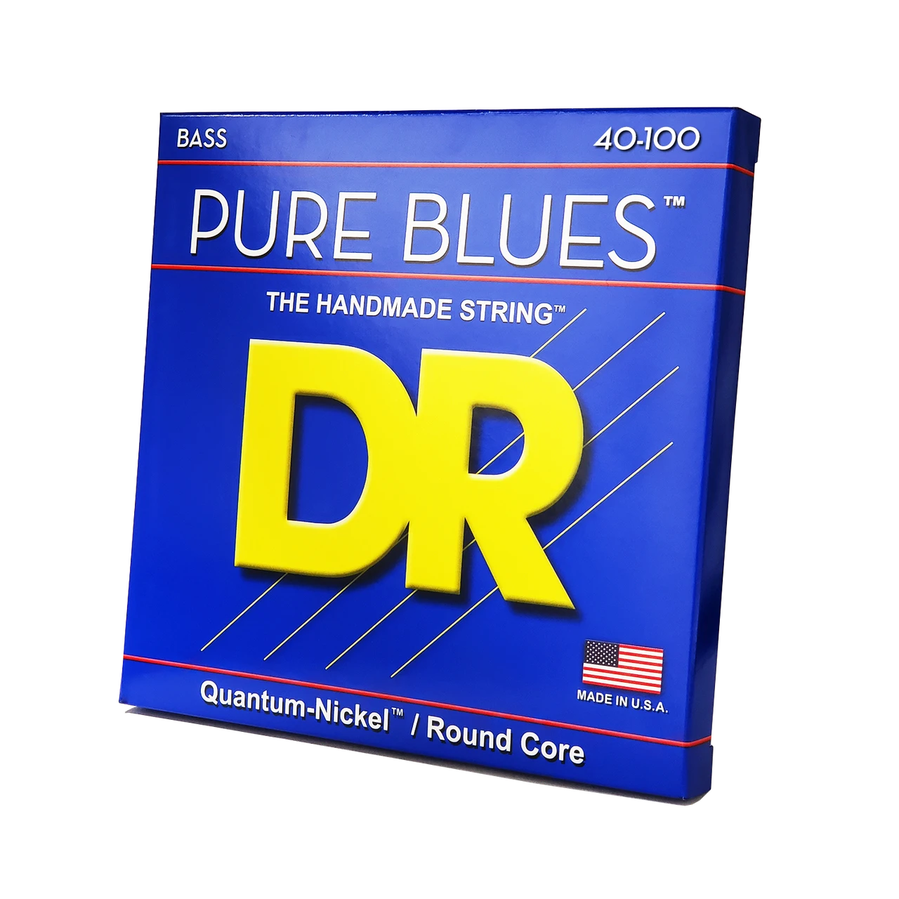 DR Strings PURE BLUES Pure Nickel 4-String Bass Strings - Light (40-100) - Right Angle