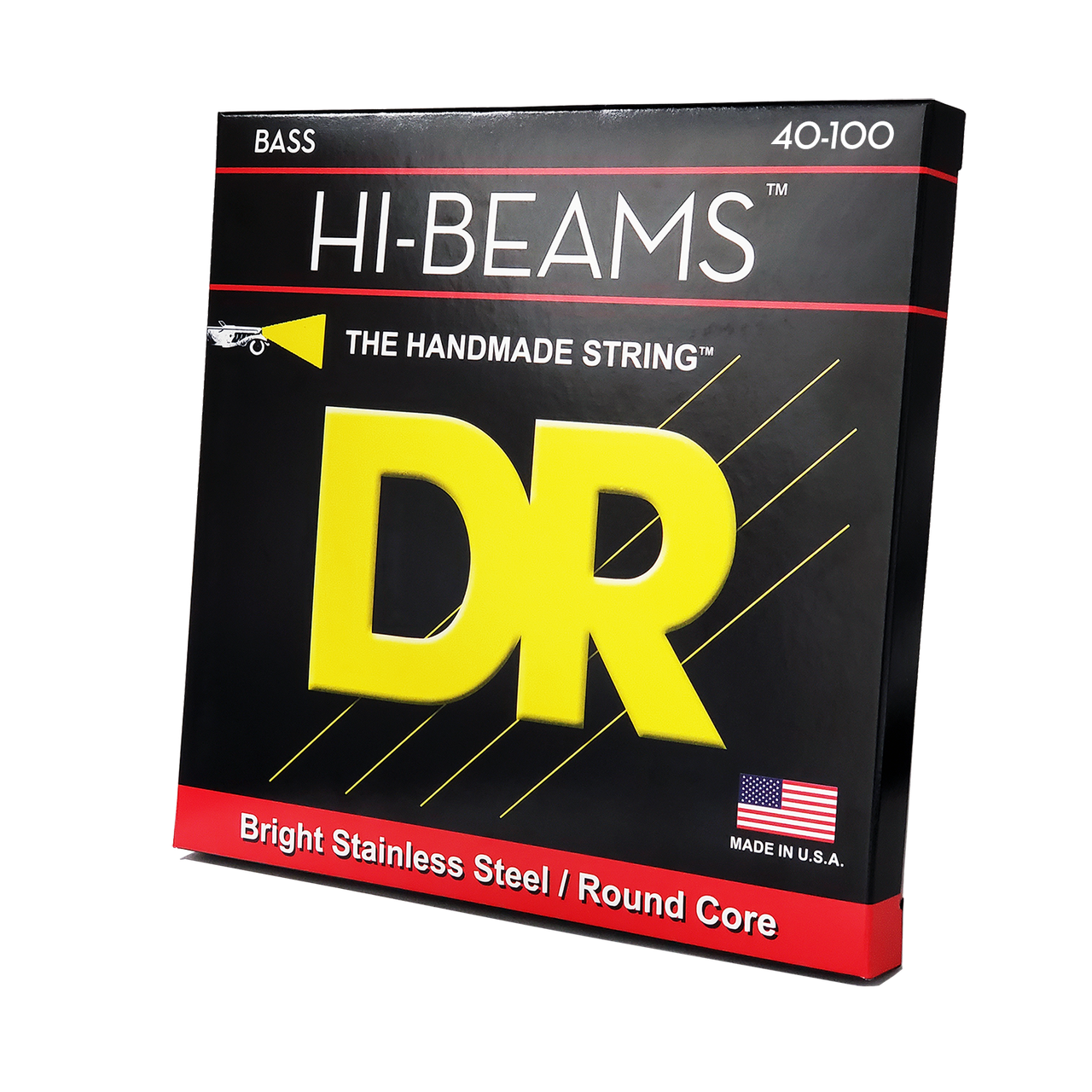 DR Strings HI-BEAMS Stainless Steel 4-String Bass Strings - Light (40-100) - Right Angle