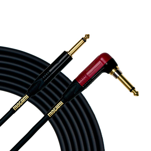 Mogami Gold Instrument Silent R-18 18 Foot Guitar Cable with Right Angle Plug