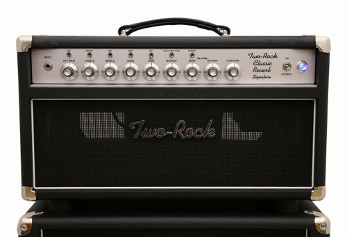 Two-Rock Classic Reverb Signature 100 W Head in Black with Silver Chassis and Knobs