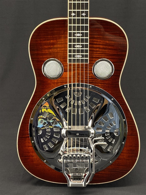 Beard E-Model Squareneck Resonator in Amber Sunburst with Fishman Electronics and Hipshot Doubleshot Bridge