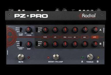 Radial PZ-Pro 2-Channel Acoustic Preamp Pedal - Top View
