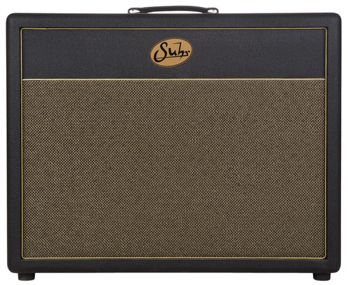 Suhr 2x12 Deep Speaker Cabinet in Black with Gold Grille and Celestion Vintage 30 Speakers