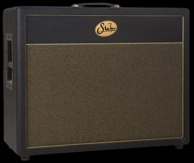 Suhr 2x12 Deep Speaker Cabinet in Black with Gold Grille and Celestion Vintage 30 Speakers