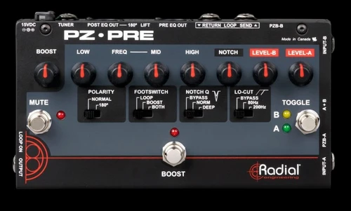 Radial PZ-Pre Acoustic Guitar Preamp Pedal - Top