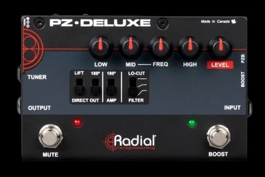 Radial PZ-Deluxe Acoustic Guitar Preamp Pedal - Top View