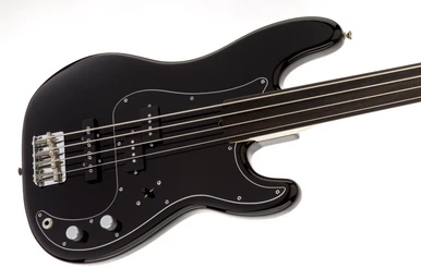 Fender Tony Franklin Fretless Precision Bass Ebony - Black - Side View