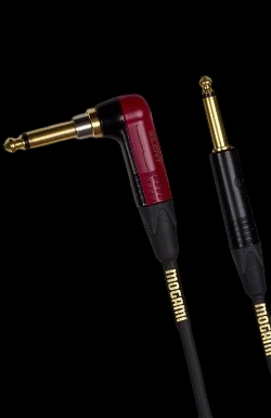 Mogami Gold Instrument Silent R-10 10 Foot Guitar Cable with Right Angle Plug