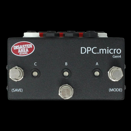 Disaster Area DPC.micro Gen4 Programmable 3-Loop Switcher - Carbon Black (Footswitch Version) - Top View