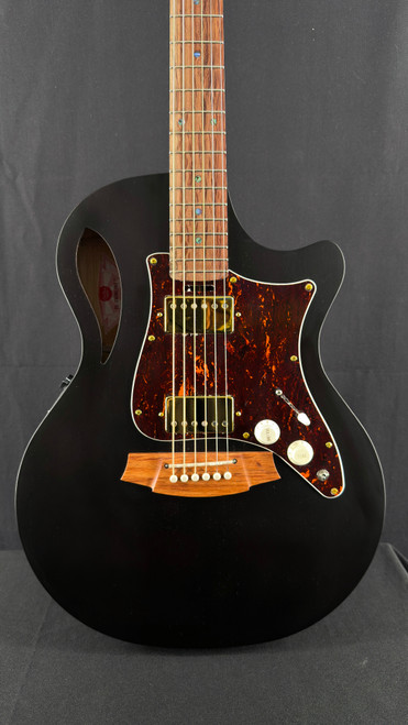 Cole Clark True Hybrid Thinline in Satin Black with 2 Humbuckers