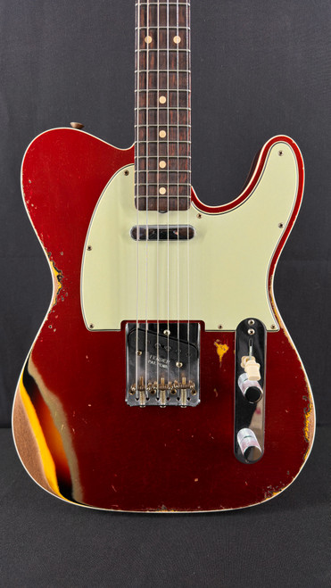 Fender Custom Shop Limited Edition Heavy Relic '60 Tele Custom in Aged Candy Apple Red over 3-Color Sunburst