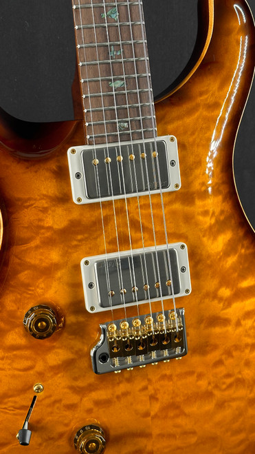 PRS Wood Library Left-Handed Custom 24 in McCarty Tobacco Sunburst with Tinted Binding, Quilt Top and Maple Neck