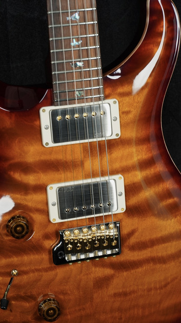 PRS Wood Library Left-Handed Custom 24 in Dark Cherry Sunburst with Quilt Top and Maple Neck 0383030