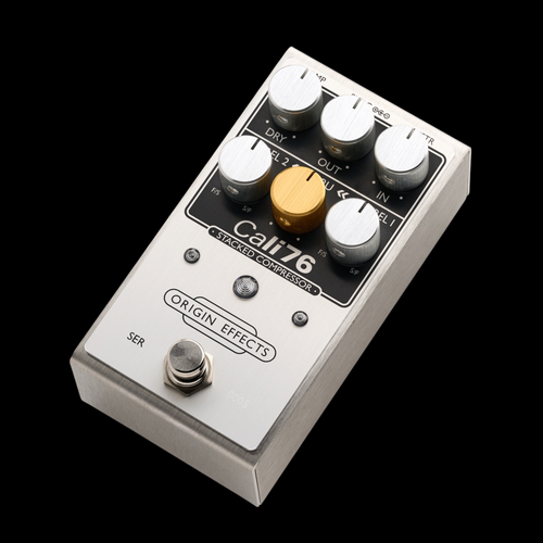 Origin Effects Cali76 Stacked Compressor - Brushed Aluminum - Left Angle