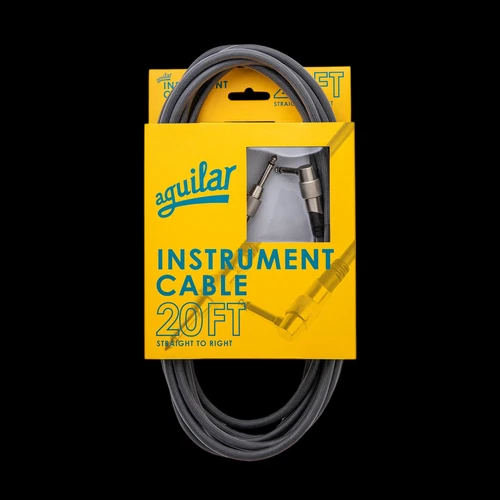 Aguilar 20' Instrument Cable, Right Angle to Straight Connectors