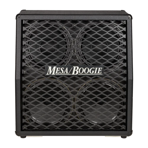 Mesa Boogie Split Back 4x12 Cabinet - Black Bronco with Metal Grille - Front View