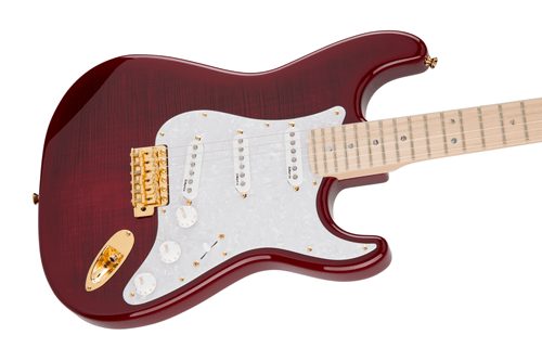 Fender Richie Kotzen Stratocaster - Transparent Red Burst - Angle