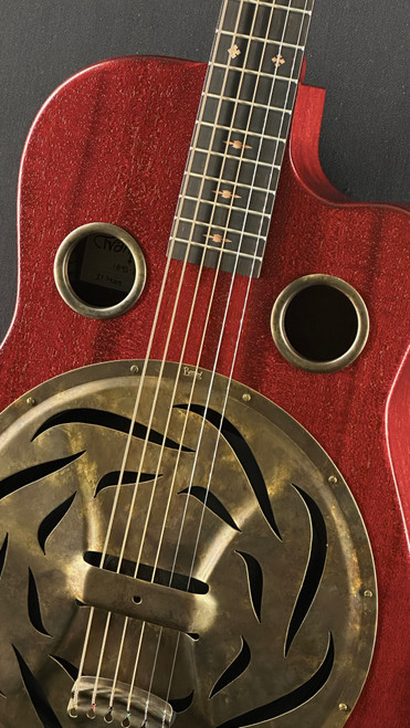 Beard Trailhead-E All Mahogany Roundneck Resonator with Cutaway in Scarlet
