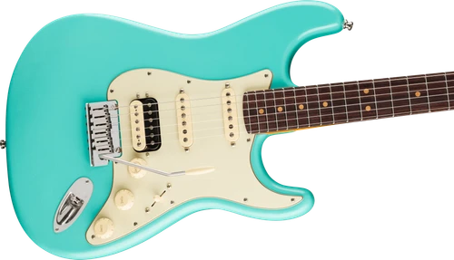 Fender American Ultra Luxe Vintage '60s Stratocaster HSS Rosewood - Sea Foam Green - Side View