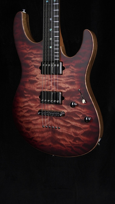 Suhr Custom Modern in Faded Transparent Wine Red Burst with Black Limba Body Suhr Custom Modern in Faded Transparent Wine Red Burst with Black Limba Body