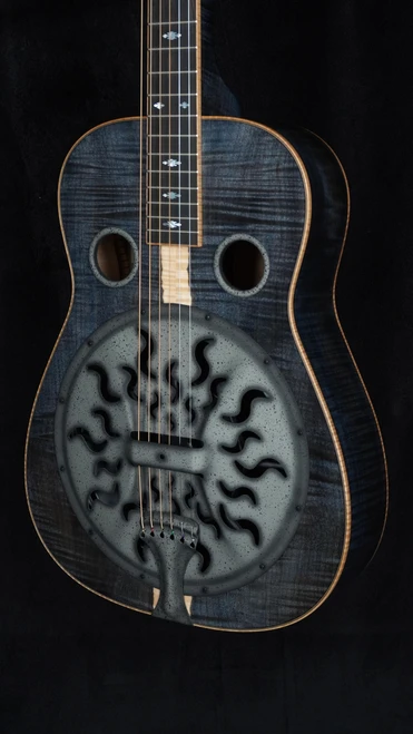 Beard Legacy E-Model Squareneck Resonator - Custom 2-Tone Midnight Blue - Close Angle