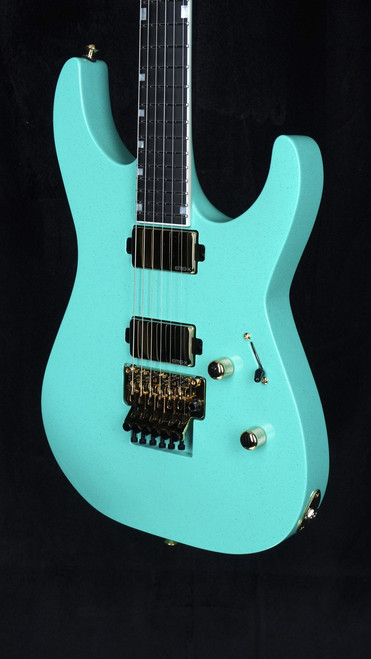 ESP USA M-II NTB FR - Midori Gold Sparkle with Plain Maple Top - Close Angle