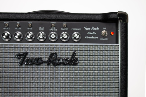 Two-Rock Studio Overdrive Head in Black Suede with Black Chassis and Grey Pinstripe Grille