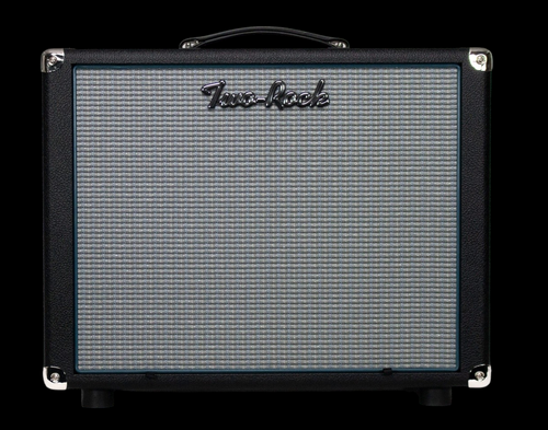 Two-Rock 1x12 Small Open Back Cabinet in Black Bronco with Blue Smoke Grille Cloth