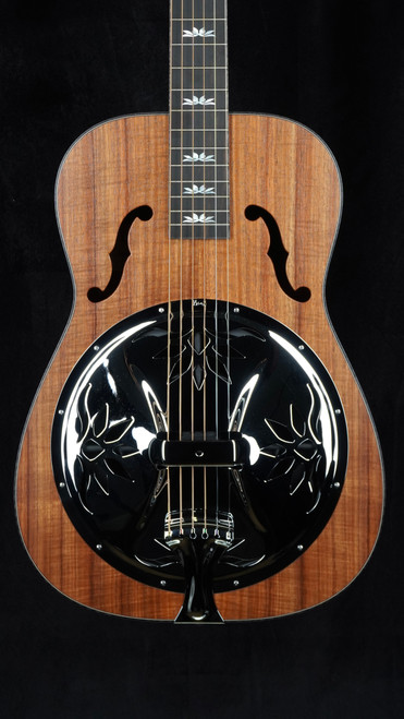 Beard Custom Legacy E-Model Koa Squareneck Resonator - Satin Natural - Close