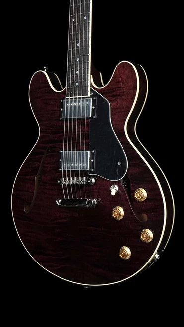 Collings I-35 - Oxblood with Broken Glass Peghead Inlay & Ivoroid Binding