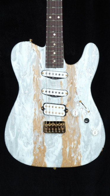 James Tyler Custom Tylerbastar Dann Huff HD-X Spec Hardtail - White Shmear Front Close