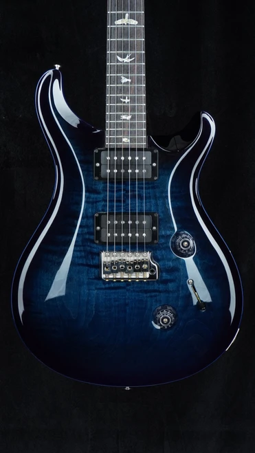 Preowned 2017 PRS Custom 24 - Dark Blue Smokeburst w/ Stained Binding - Close