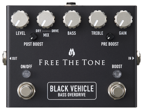 Free the Tone Black Vehicle BV-1V Bass Overdrive Pedal - Top