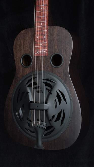 Beard Jerry Douglas Signature Black Beard Squareneck Resonator - Flat Satin Black Quarter Close